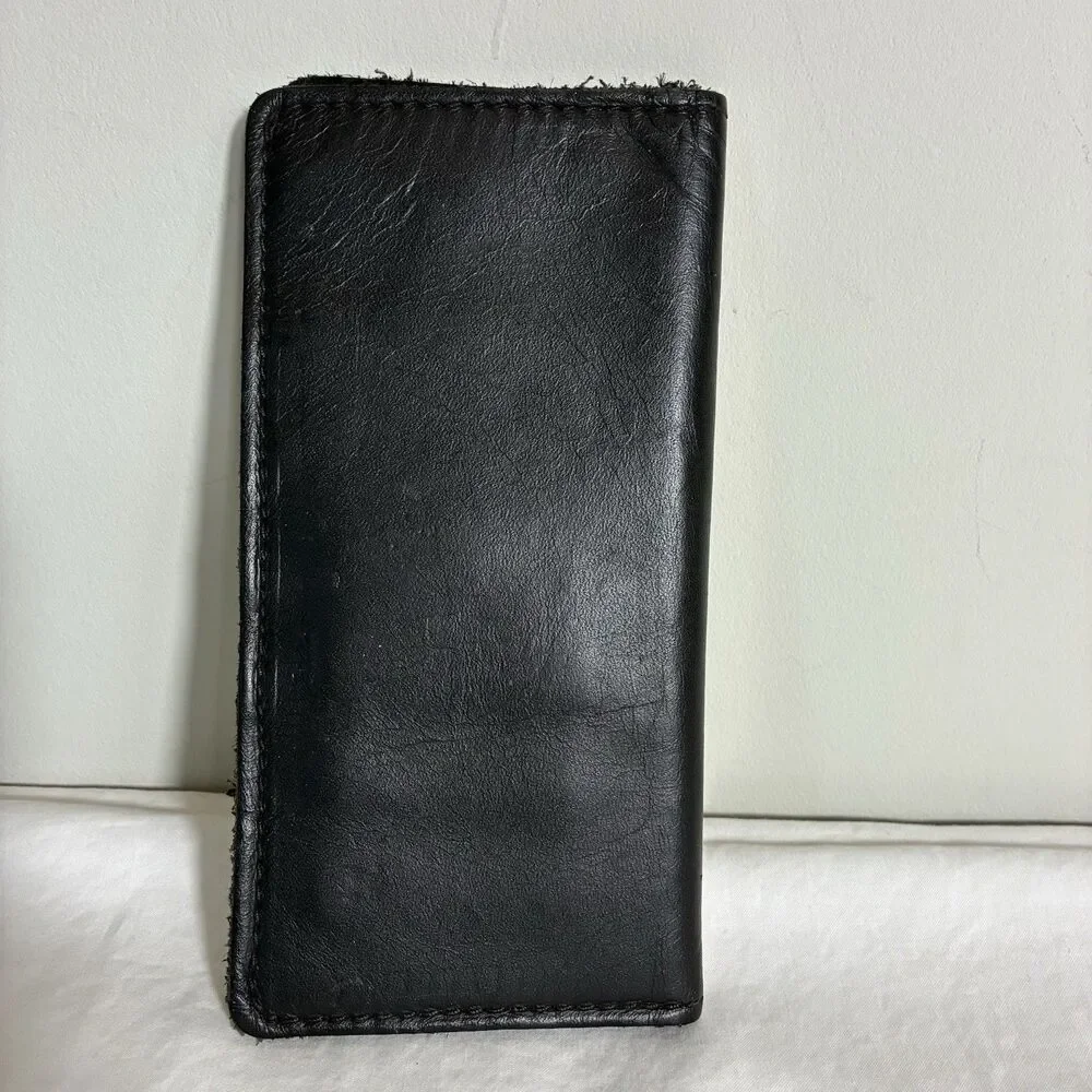 Men’s Bifold Long Wallet Black And Brown Western Style Wallet